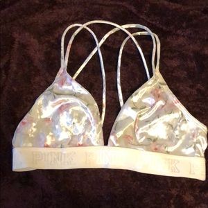 VS PINK Floral Velvet Bralette